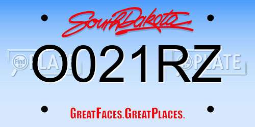 O021RZ South Dakota License Plate