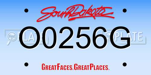 O0256G South Dakota License Plate