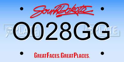 O028GG South Dakota License Plate