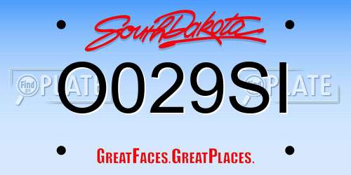 O029SI South Dakota License Plate
