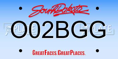O02BGG South Dakota License Plate