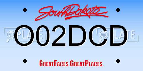 O02DCD South Dakota License Plate