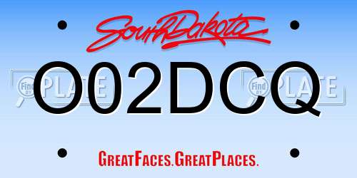 O02DCQ South Dakota License Plate