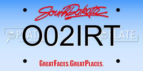O02IRT South Dakota License Plate