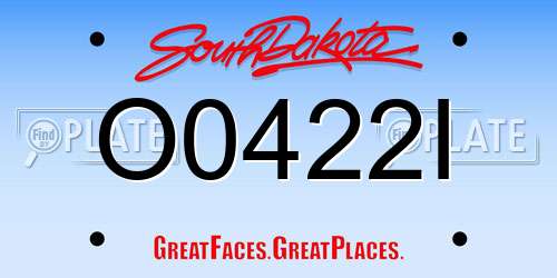 O0422I South Dakota License Plate