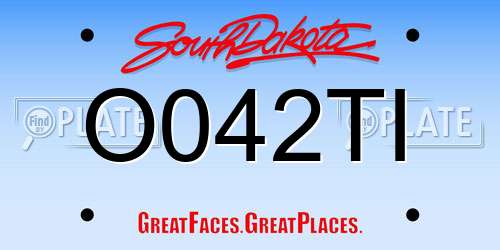 O042TI South Dakota License Plate