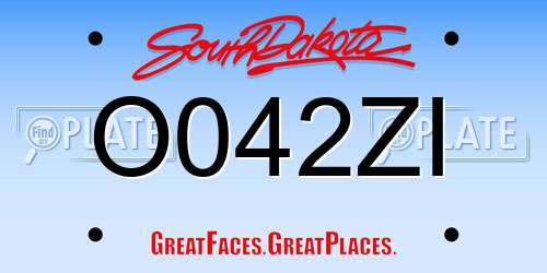 O042ZI South Dakota License Plate