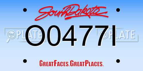 O0477I South Dakota License Plate