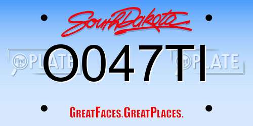 O047TI South Dakota License Plate