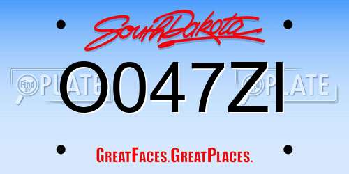 O047ZI South Dakota License Plate