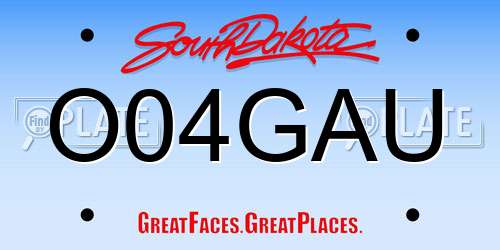 O04GAU South Dakota License Plate