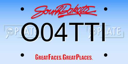 O04TTI South Dakota License Plate