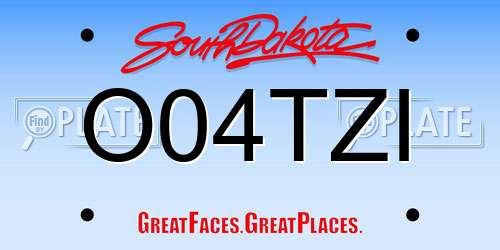 O04TZI South Dakota License Plate
