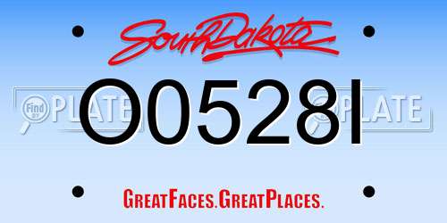 O0528I South Dakota License Plate