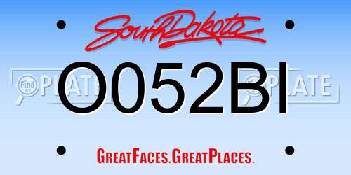 O052BI South Dakota License Plate
