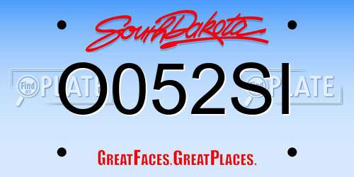 O052SI South Dakota License Plate