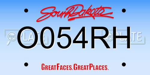 O054RH South Dakota License Plate