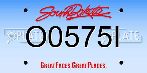 O0575I South Dakota License Plate