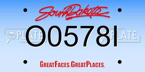 O0578I South Dakota License Plate