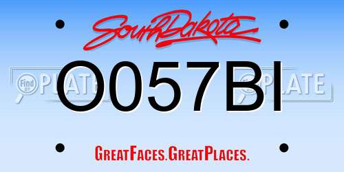 O057BI South Dakota License Plate