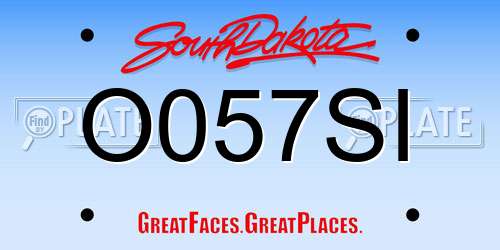 O057SI South Dakota License Plate