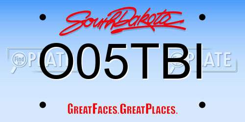 O05TBI South Dakota License Plate