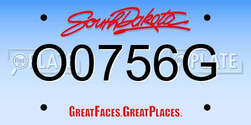 O0756G South Dakota License Plate