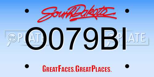 O079BI South Dakota License Plate