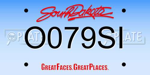 O079SI South Dakota License Plate
