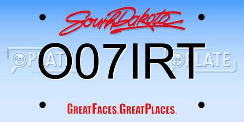 O07IRT South Dakota License Plate