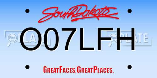 O07LFH South Dakota License Plate
