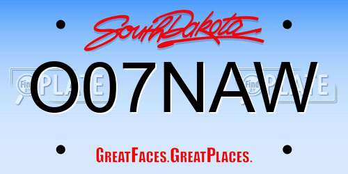 O07NAW South Dakota License Plate