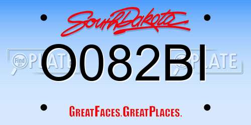 O082BI South Dakota License Plate