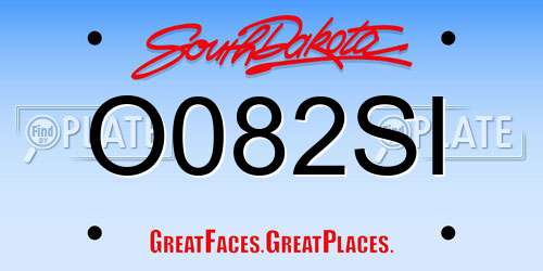 O082SI South Dakota License Plate
