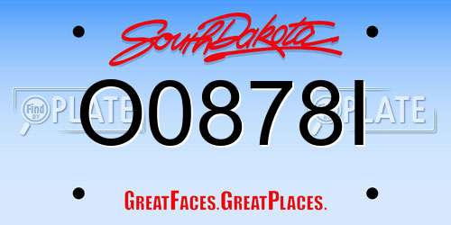 O0878I South Dakota License Plate