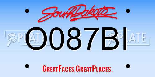 O087BI South Dakota License Plate