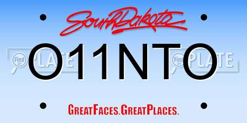 O11NTO South Dakota License Plate