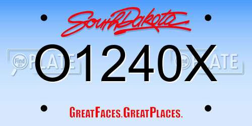O1240X South Dakota License Plate