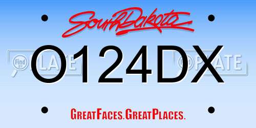 O124DX South Dakota License Plate