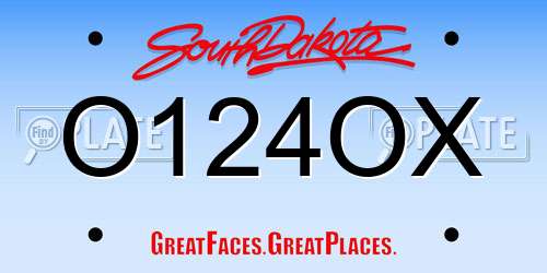 O124OX South Dakota License Plate