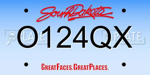 O124QX South Dakota License Plate