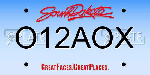 O12AOX South Dakota License Plate
