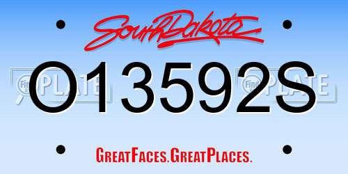 O13592S South Dakota License Plate