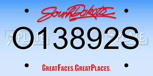 O13892S South Dakota License Plate