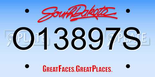 O13897S South Dakota License Plate
