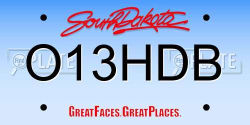 O13HDB South Dakota License Plate