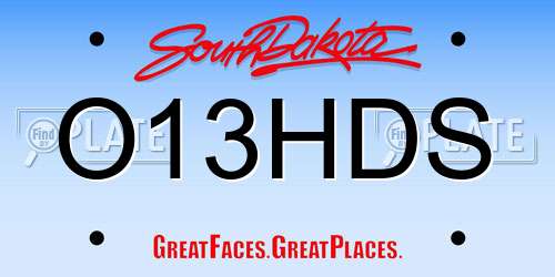 O13HDS South Dakota License Plate