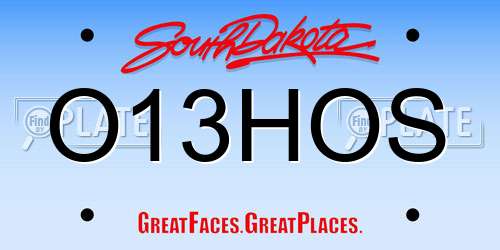 O13HOS South Dakota License Plate