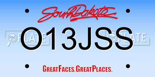 O13JSS South Dakota License Plate