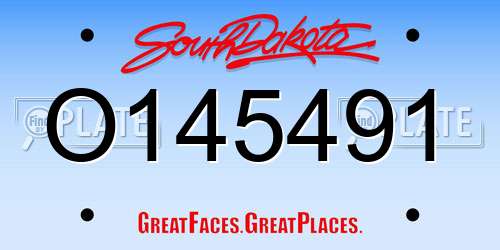 O145491 South Dakota License Plate